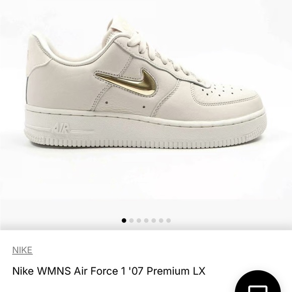 Nike WMNS Air Force 1 '07 Premium LX Cream and Gold Sneakers - Picture 1 of 10